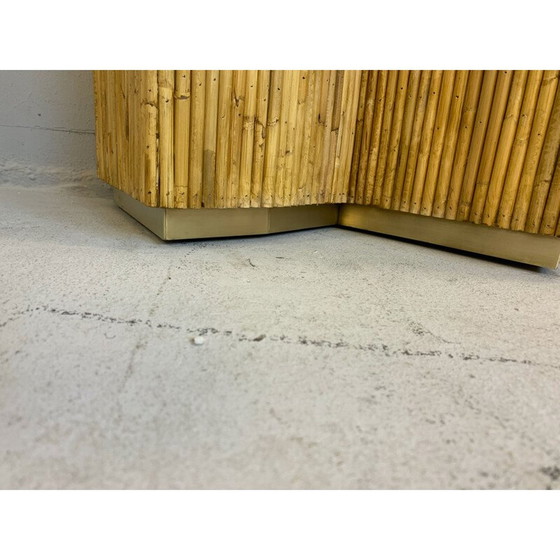 Image 1 of Vintage-Konsole aus Glas und Rattan