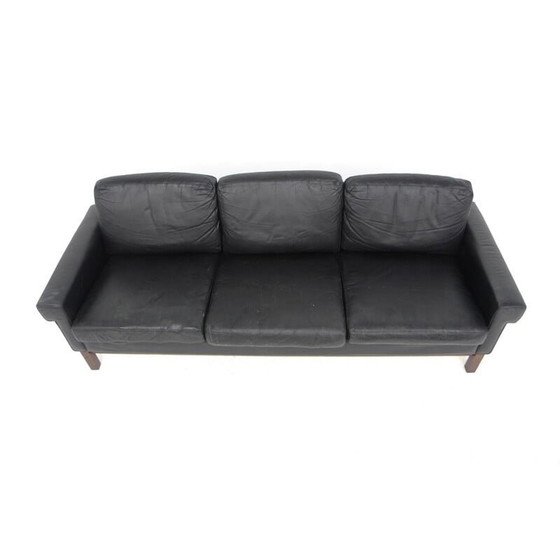 Image 1 of Skandinavisches Vintage-Ledersofa 3 Sitze, Schweden 1950