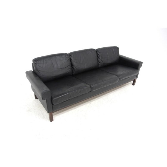 Image 1 of Skandinavisches Vintage-Ledersofa 3 Sitze, Schweden 1950