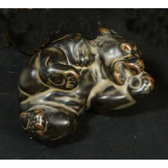 Image 1 of Satz von 5 alten Knud Kyhn Bärenskulpturen für Royal Copenhagen, Dänemark 1950