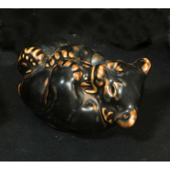 Image 1 of Satz von 5 alten Knud Kyhn Bärenskulpturen für Royal Copenhagen, Dänemark 1950