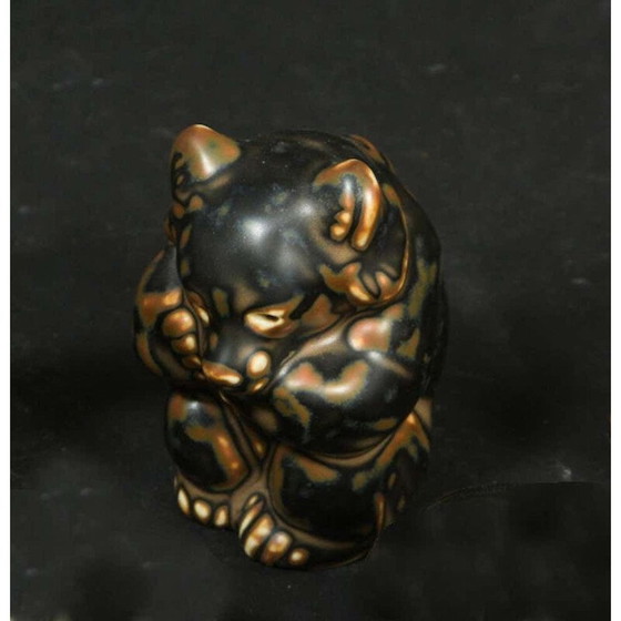 Image 1 of Satz von 5 alten Knud Kyhn Bärenskulpturen für Royal Copenhagen, Dänemark 1950