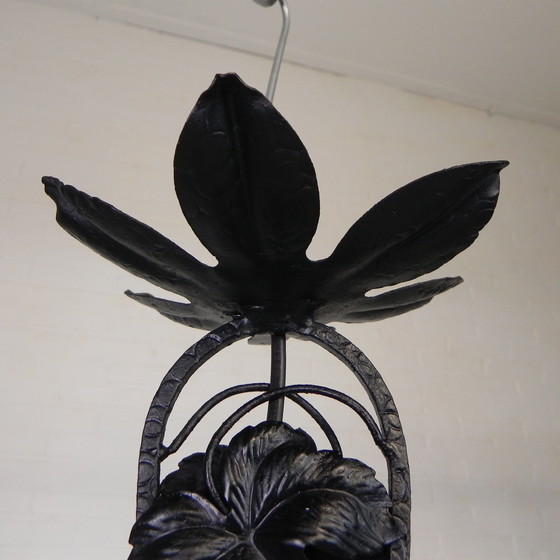 Image 1 of Art-Deco-Hängeleuchte mit sechseckigem Glasschirm, 1930er Jahre