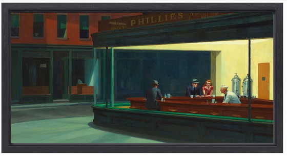 Image 1 of Edward Hopper --Nighthawks ( gerahmt )