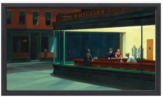 Image 1 of Edward Hopper --Nighthawks ( gerahmt )