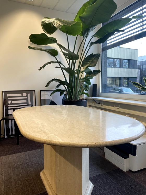 Image 1 of Vintage Tisch aus Travertin