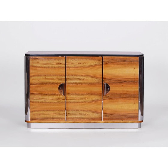 Image 1 of Vintage tschechisches Art Deco Highboard in Nussbaumfurnier für Tschechisches Wohndesign Manufaktur, 1920-1930