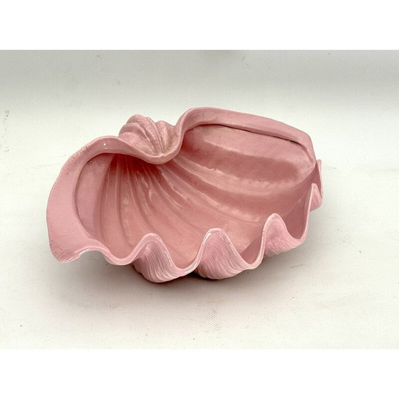 Image 1 of Muschelschale im Art déco-Stil aus rosa Keramik, Italien 1930