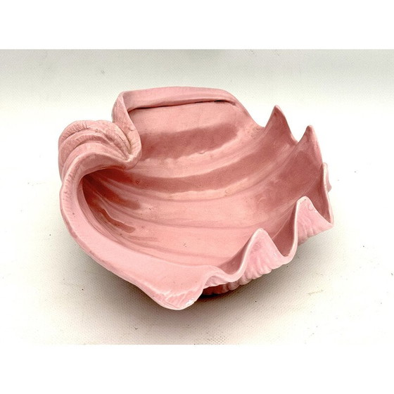 Image 1 of Muschelschale im Art déco-Stil aus rosa Keramik, Italien 1930