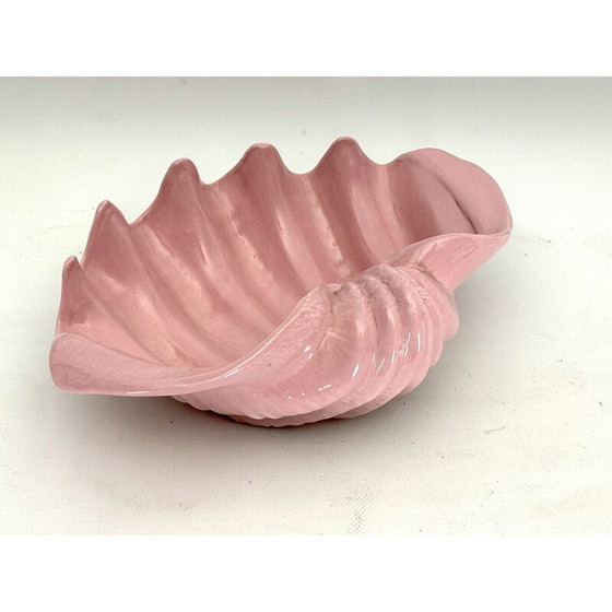 Image 1 of Muschelschale im Art déco-Stil aus rosa Keramik, Italien 1930