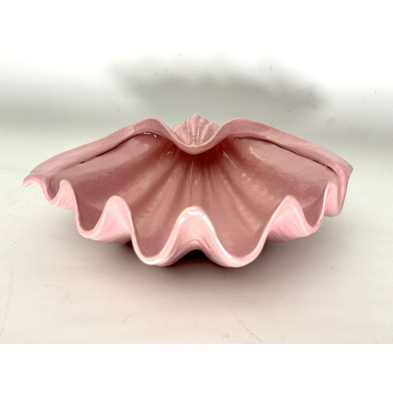 Image 1 of Muschelschale im Art déco-Stil aus rosa Keramik, Italien 1930