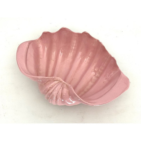 Image 1 of Muschelschale im Art déco-Stil aus rosa Keramik, Italien 1930