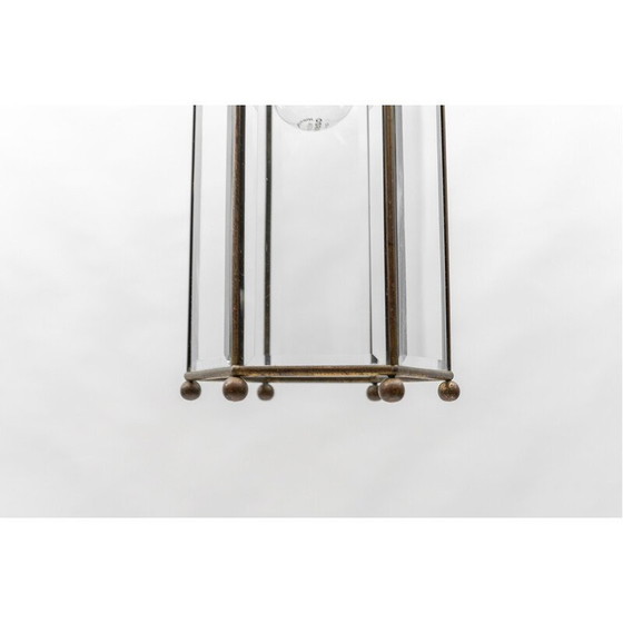 Image 1 of Deckenlampe aus geschliffenem Glas und Messing, Österreich 1930