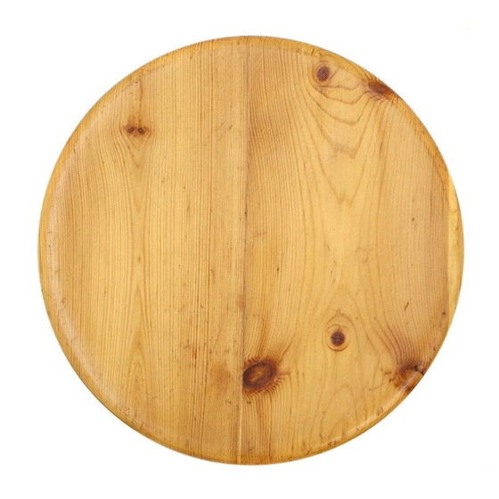 Image 1 of Vintage-Hocker aus massivem Kiefernholz, 1960er Jahre