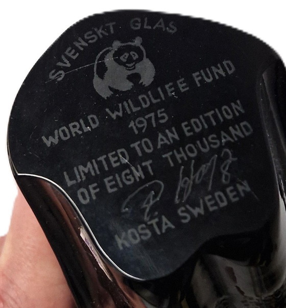 Image 1 of Kosta Boda - Falke von Paul Hoff - Wwf - Limitierte Auflage