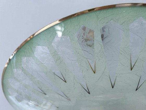 Image 1 of Sehr große Art Deco Glas Pendelleuchte