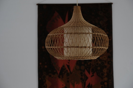 Image 1 of Vintage Pendelleuchte Cane Rattan