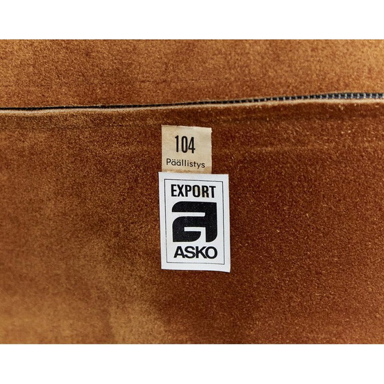 Image 1 of Vintage Sessel mit Pulkka Ottomane aus Aluminium von Ilmari Lappalainen für Asko, Finnland 1968er