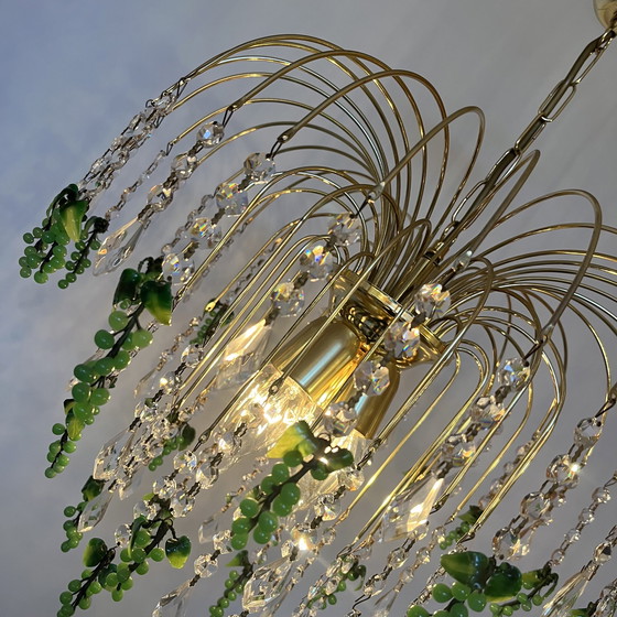 Image 1 of Grüne Trauben Vintage Teardrop Pendelleuchte Kristall Kronleuchter