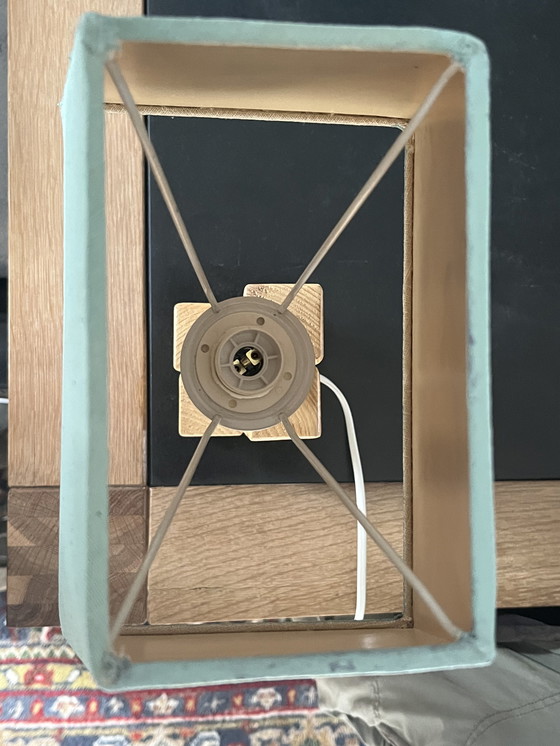 Image 1 of Design Beistelltisch + Lampe aus Kiefernholz