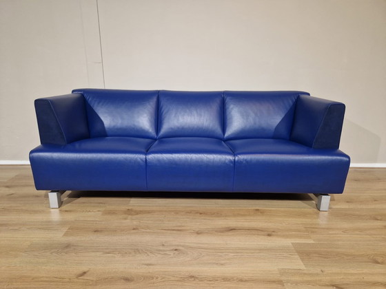 Image 1 of Leolux Saina 3-Sitzer Sofa Blau Leder Design