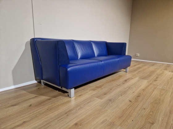 Image 1 of Leolux Saina 3-Sitzer Sofa Blau Leder Design