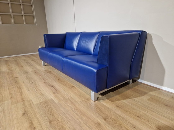 Image 1 of Leolux Saina 3-Sitzer Sofa Blau Leder Design