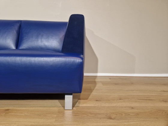 Image 1 of Leolux Saina 3-Sitzer Sofa Blau Leder Design