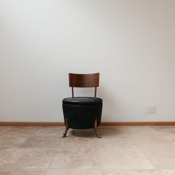 Image 1 of Vintage Bronze Beistellstuhl ungewöhnlich mit Pferdebeinen England 1980s