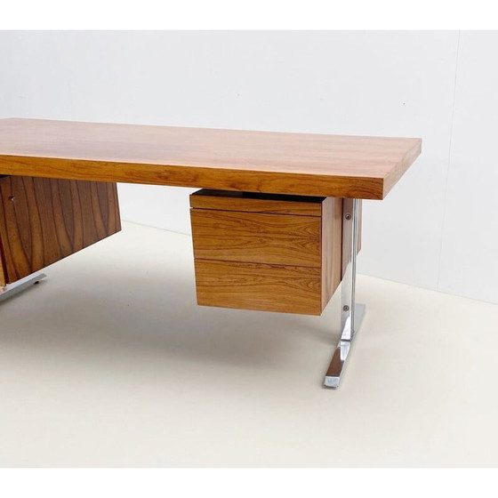 Image 1 of Vintage Holzschreibtisch, Italien 1970er