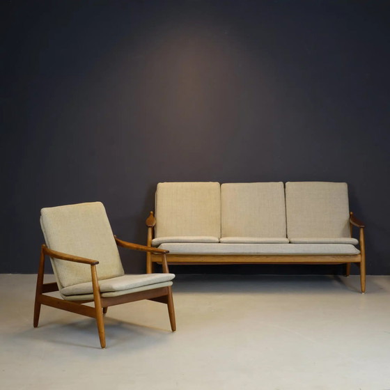 Image 1 of Teakholzsofa und passender Sessel von Poul M. Volther für Frem Rølje.