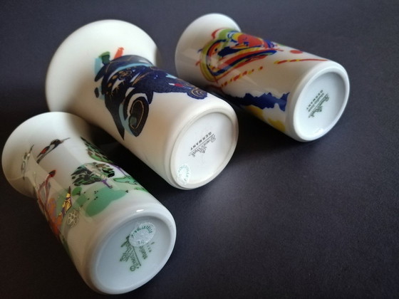 Image 1 of 3X Rosenthal Studio Linie Vase, Bjorn Wiinlad Gilbert Portanier Carla Manco 1970/80S