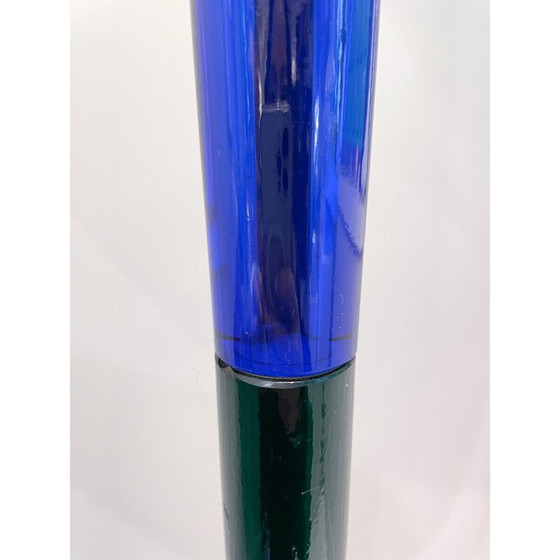 Image 1 of Mid Century Stehleuchte aus blauem und grünem Muranoglas von Fulvio Bianconi für Venini, Italien 1950er Jahre