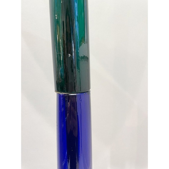 Image 1 of Mid Century Stehleuchte aus blauem und grünem Muranoglas von Fulvio Bianconi für Venini, Italien 1950er Jahre