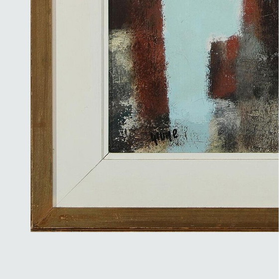 Image 1 of Öl auf Leinwand vintage "Abstrakte Landschaft" von Georg Poulsen, Dänemark 1997