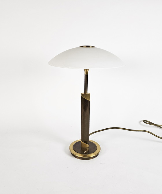 Image 1 of B + M Leuchten - Hollywood Regency Stil - 'Palais' - Messing - Glas - 80er Jahre