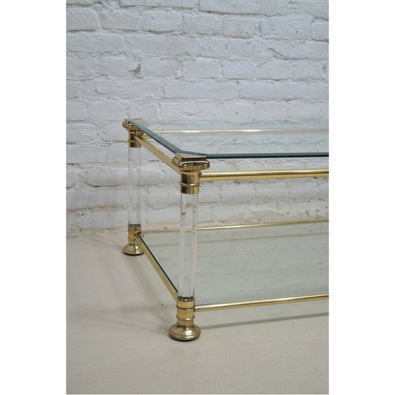 Image 1 of Vintage Couchtisch aus Metall, Lucite und Glas, Italien 1970
