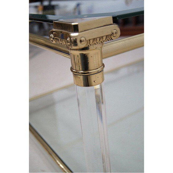Image 1 of Vintage Couchtisch aus Metall, Lucite und Glas, Italien 1970