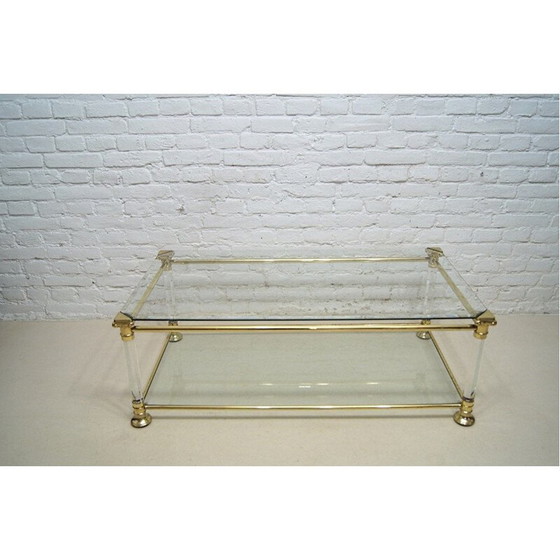 Image 1 of Vintage Couchtisch aus Metall, Lucite und Glas, Italien 1970