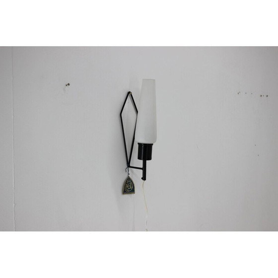 Image 1 of Vintage Metall und Glas Wandleuchte für Instala Děčín, Tschechoslowakei 1970