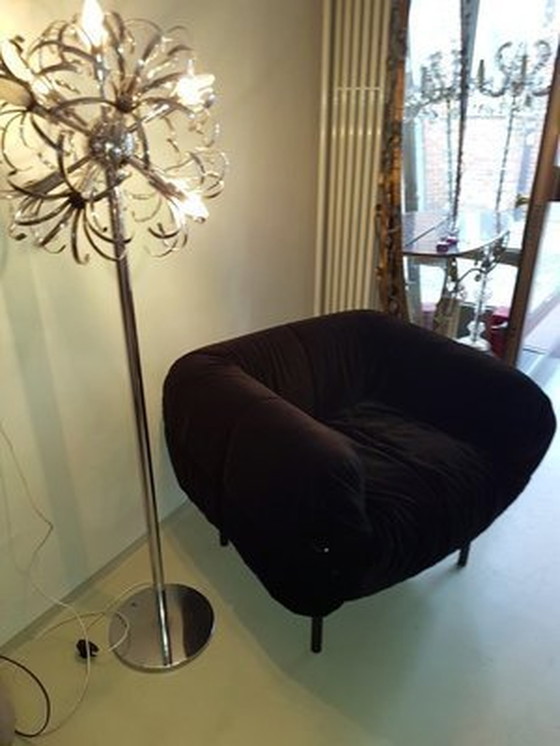 Image 1 of Schwarzer Pecorelle-Samt-Sessel von Cini Boeri für Arflex, 1972