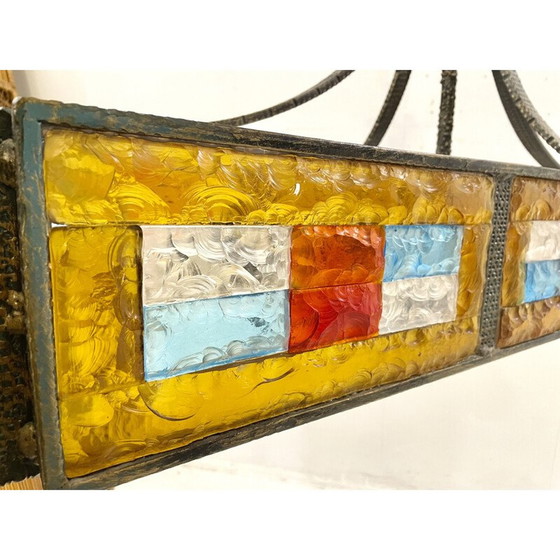 Image 1 of Vintage-Kronleuchter aus farbigem Glas von Poliarte, Italien 1970