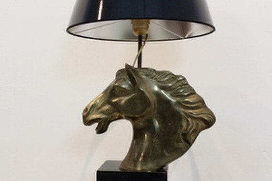 Image 1 of Französische 'Cheval' Pferdekopf-Tischlampe