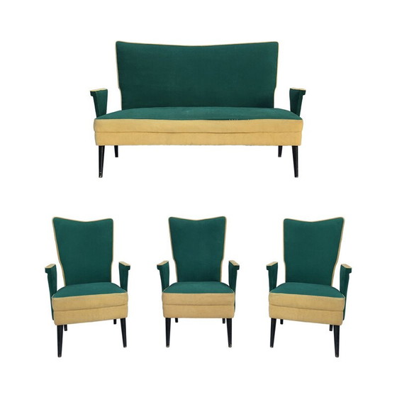 Image 1 of Mid Century Love Seat Sofa Custom MadeItalienisch 1950er Jahre