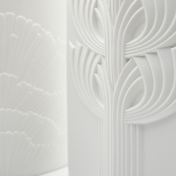 Image 1 of Rosenthal Rosemonde Nairac Bisque Porzellan Vase Duo Lebensbaum&Anemone Op-Art