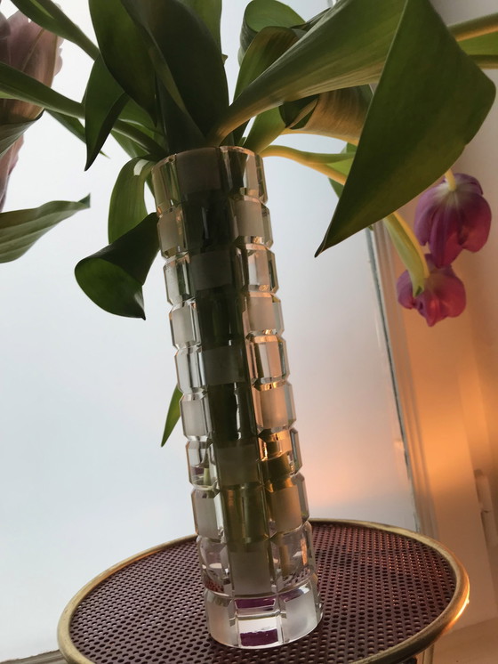 Image 1 of Vintage Vase - Handgeschnittenes Kristallglas - Bauhaus - Schott Zwiesel - 1950