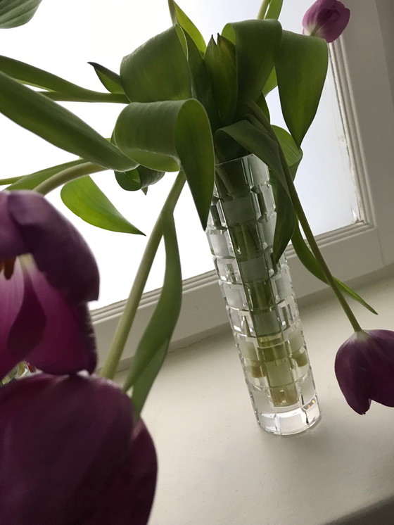 Image 1 of Vintage Vase - Handgeschnittenes Kristallglas - Bauhaus - Schott Zwiesel - 1950