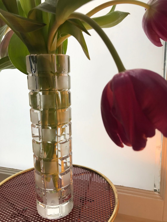 Image 1 of Vintage Vase - Handgeschnittenes Kristallglas - Bauhaus - Schott Zwiesel - 1950