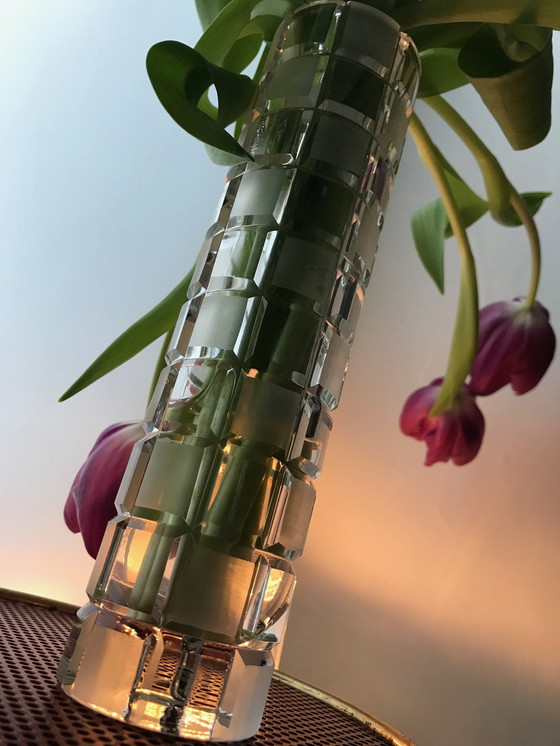 Image 1 of Vintage Vase - Handgeschnittenes Kristallglas - Bauhaus - Schott Zwiesel - 1950