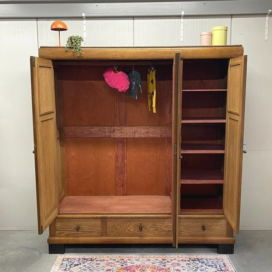 Image 1 of Antiker Brocante Kleiderschrank Spiegel/Hang/Bein Eiche J`20